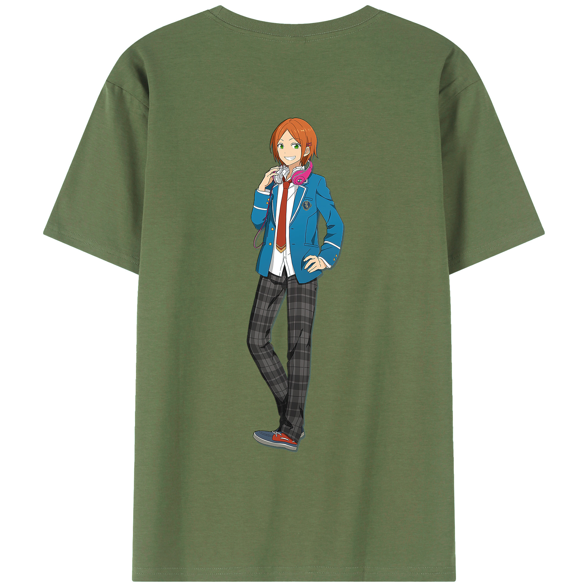 （画像用） あんさんぶるスターズ! Ensemble Stars 綿100％ メンズ半袖Tシャツ（バックプリント） 通気性